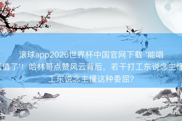 滚球app2026世界杯中国官网下载 '能唱心爱的歌就值了'！哈林哥点赞风云背后，若干打工东说念主懂这种委屈？