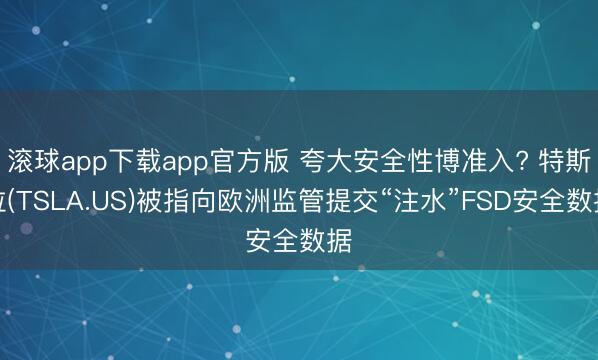 滚球app下载app官方版 夸大安全性博准入? 特斯拉(TSLA.US)被指向欧洲监管提交“注水”FSD安全数据