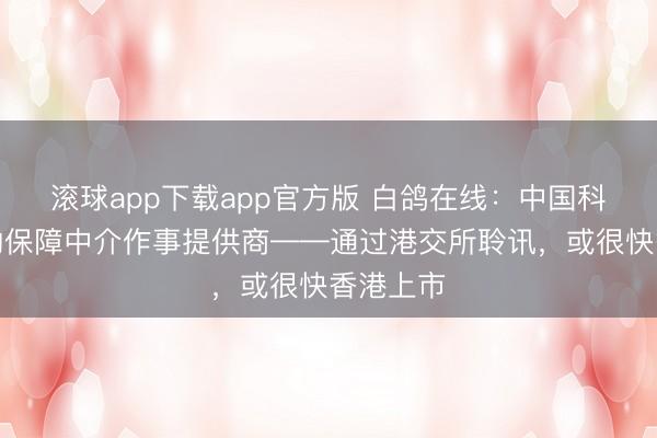 滚球app下载app官方版 白鸽在线：中国科技赋能的保障中介作事提供商——通过港交所聆讯，或很快香港上市