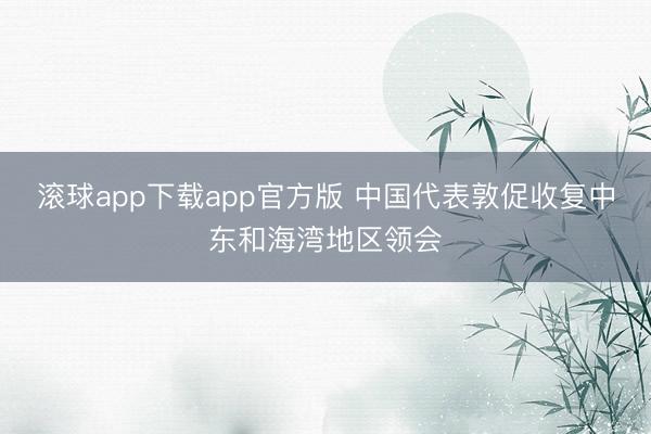 滚球app下载app官方版 中国代表敦促收复中东和海湾地区领会